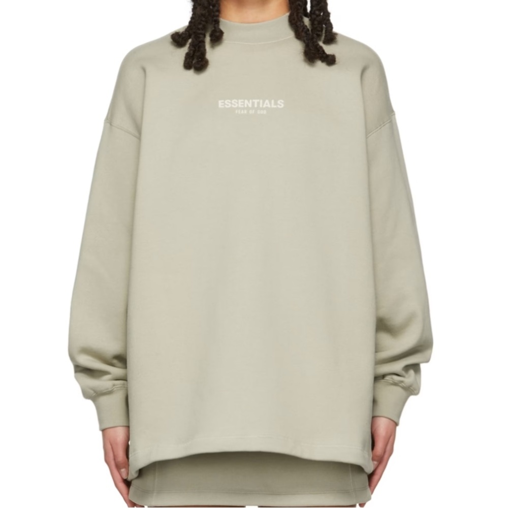 Oversized Fear of God Essentials Green Pullover Size Small NWT